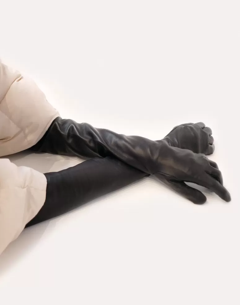 Cynthia Rowley Bea Long Leather Gloves