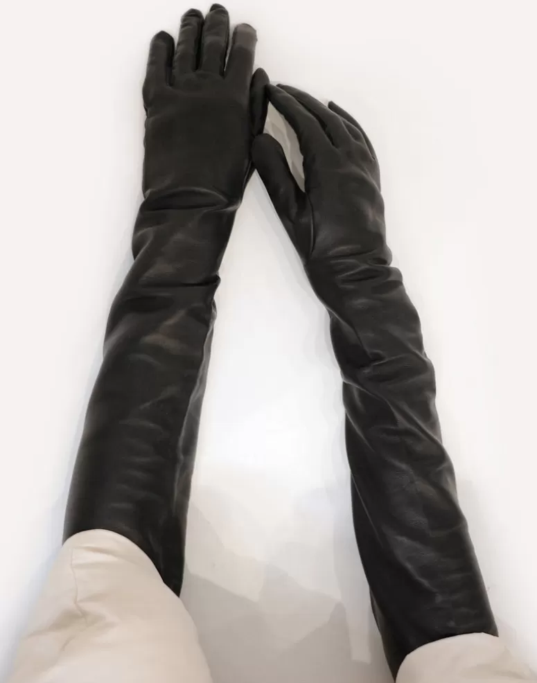 Cynthia Rowley Bea Long Leather Gloves