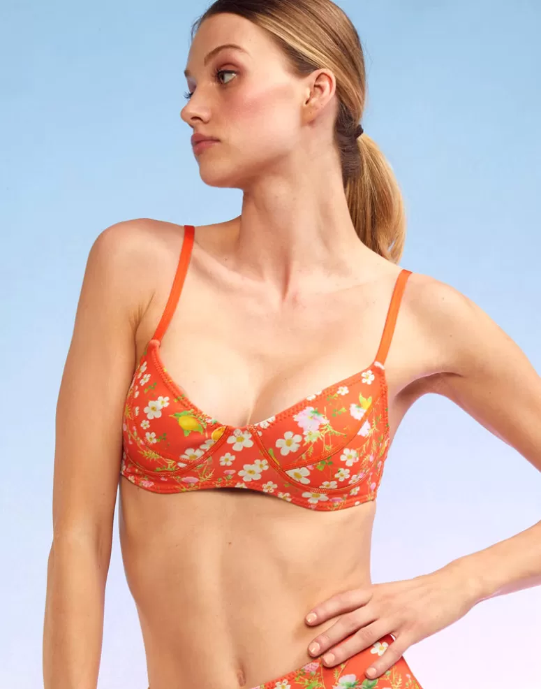 Cynthia Rowley Blossom Neoprene Bikini Top