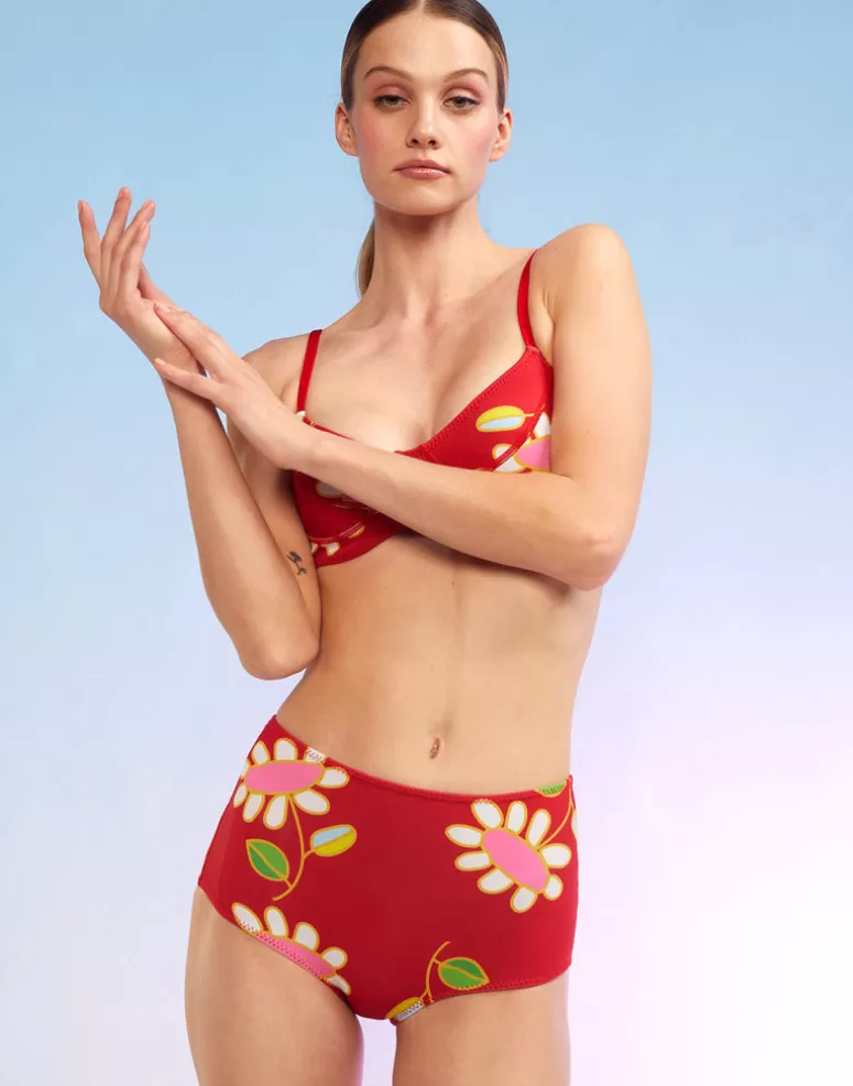 Cynthia Rowley Blossom Neoprene High-Waisted Bikini Bottom