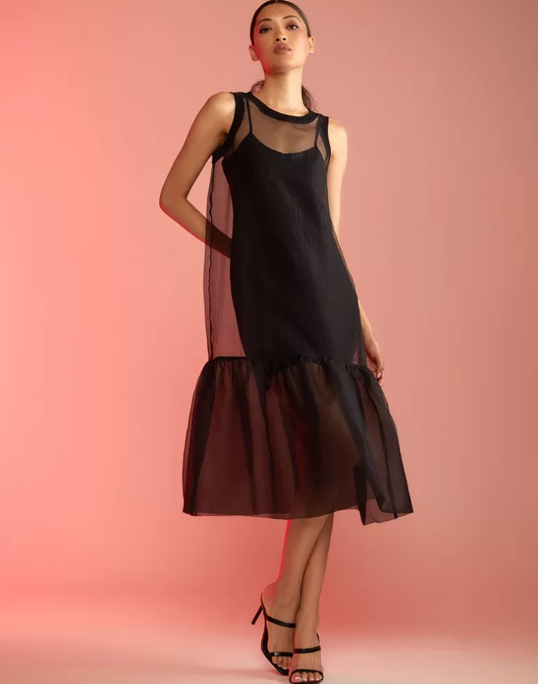 Cynthia Rowley Carrie Organza Midi Dress