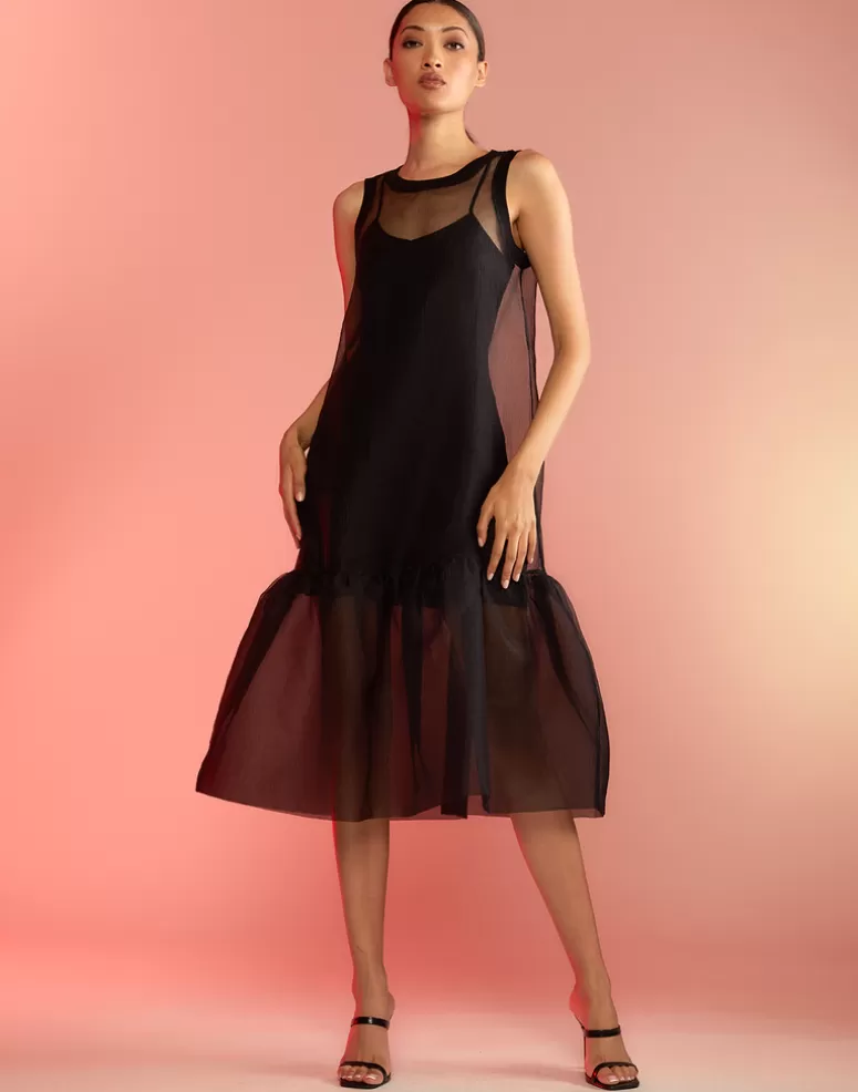 Cynthia Rowley Carrie Organza Midi Dress