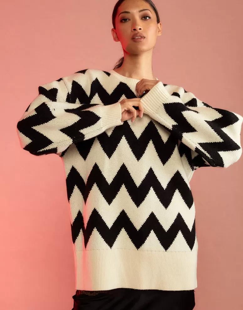 Cynthia Rowley Chunky Chevron Sweater