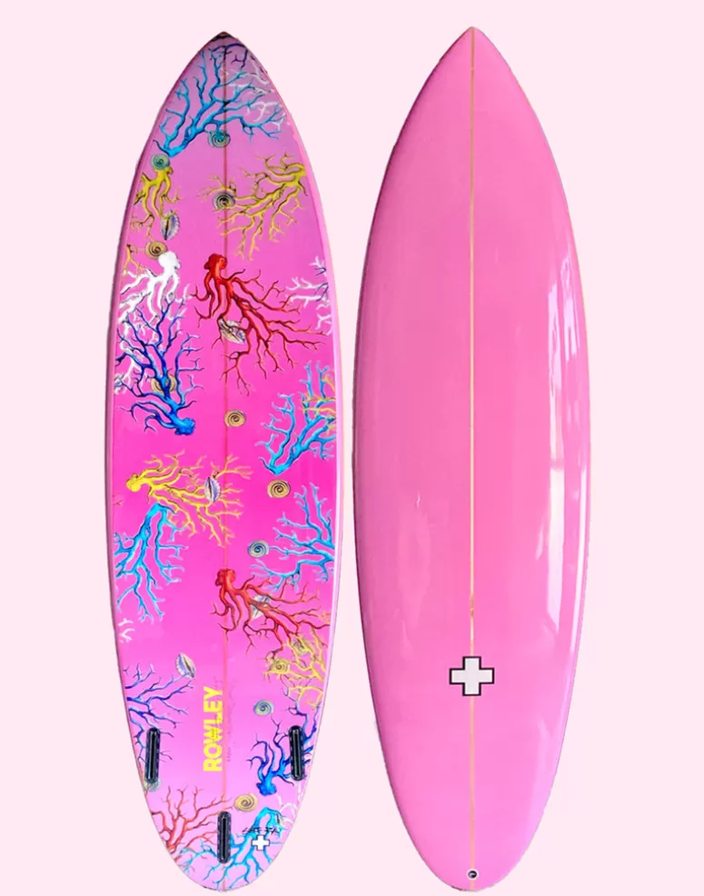 Cynthia Rowley Custom Short Surfboard - Gradient Corals