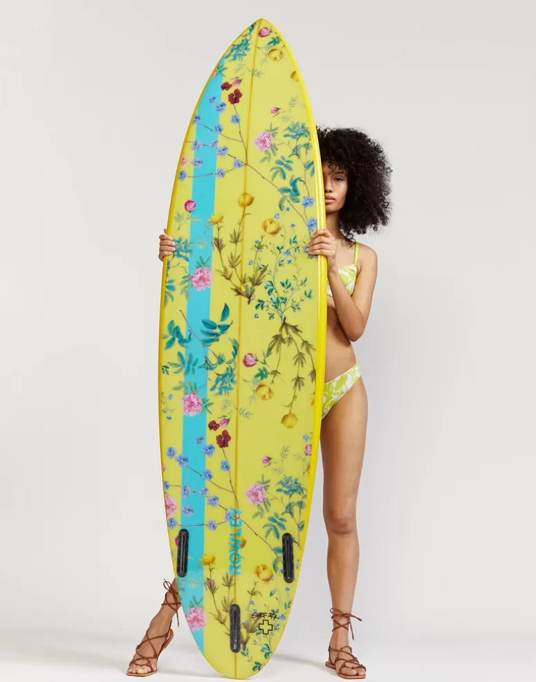 Cynthia Rowley Custom Short Surfboard - Yellow Garden Floral