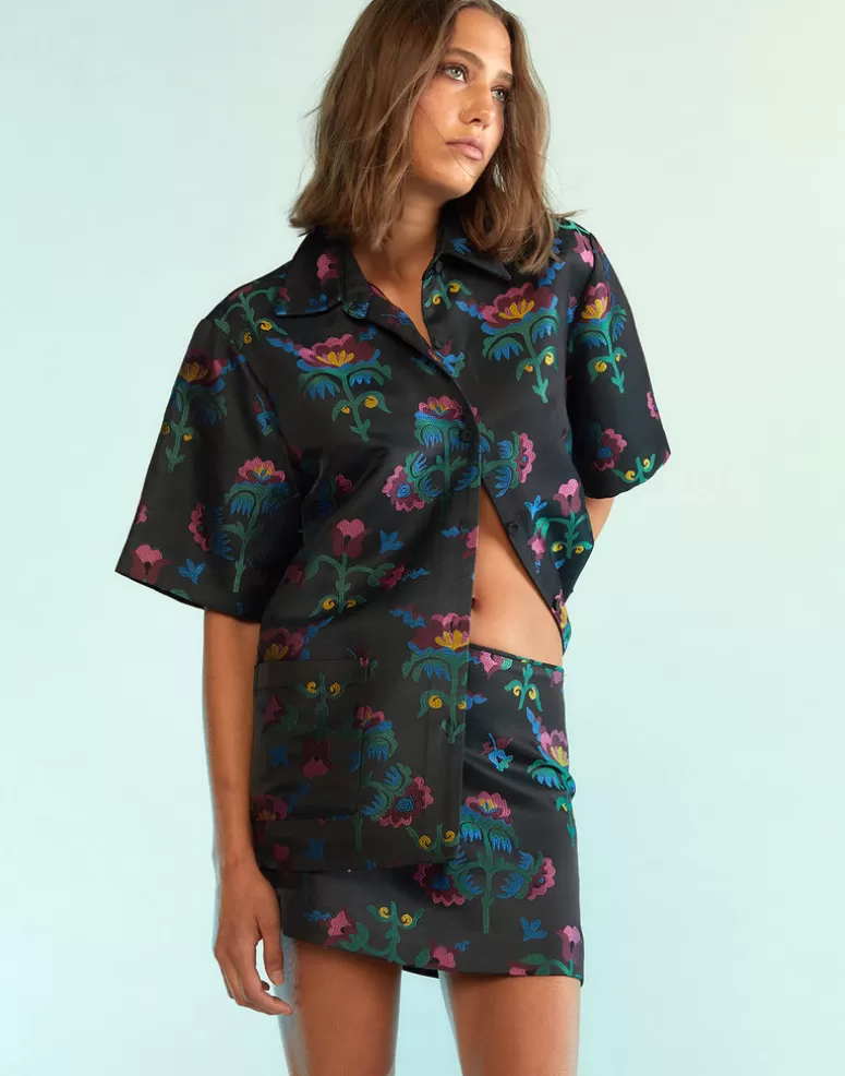 Cynthia Rowley Harper Jacquard Camp Shirt