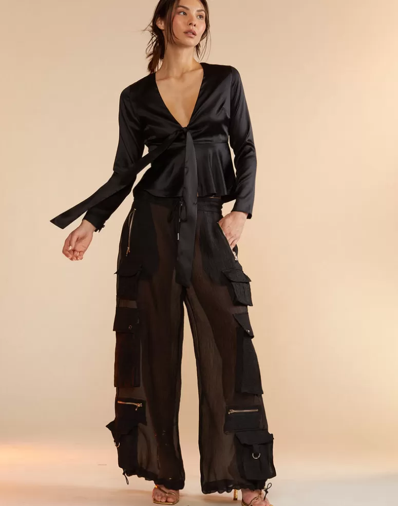 Cynthia Rowley Organza Cargo Pant