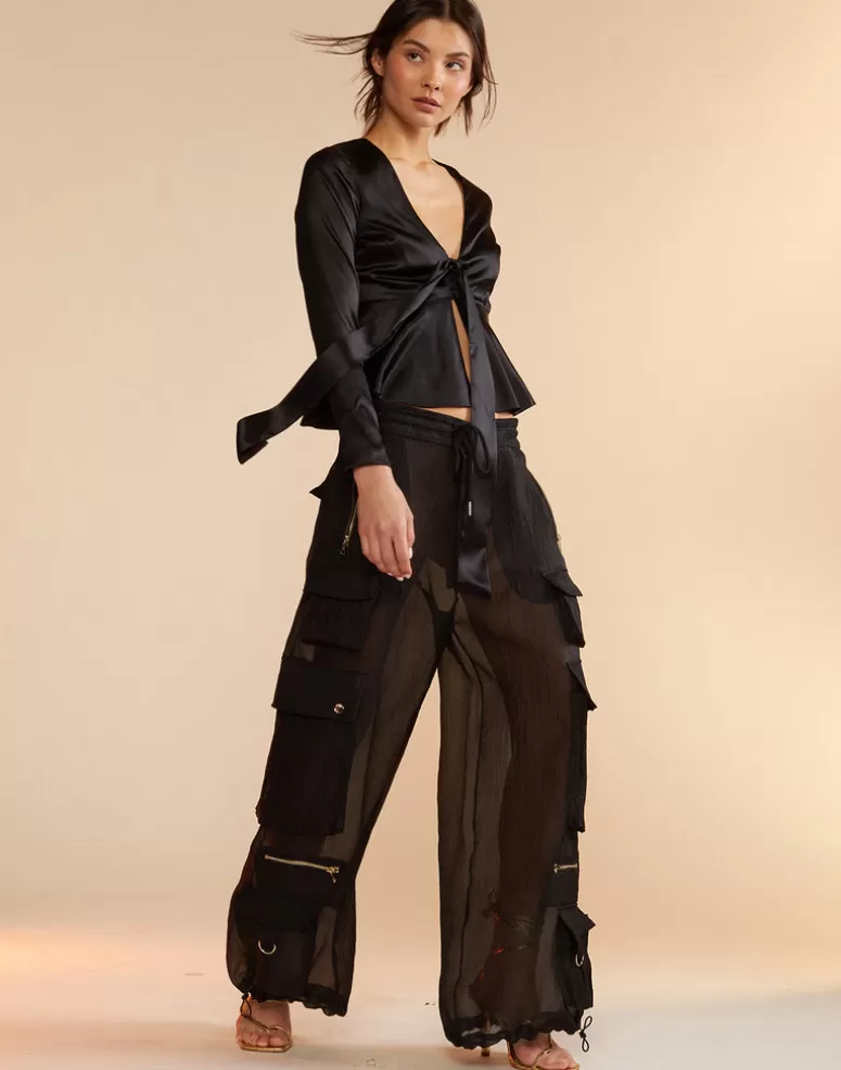 Cynthia Rowley Organza Cargo Pant