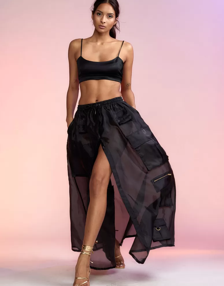 Cynthia Rowley Organza Cargo Skirt