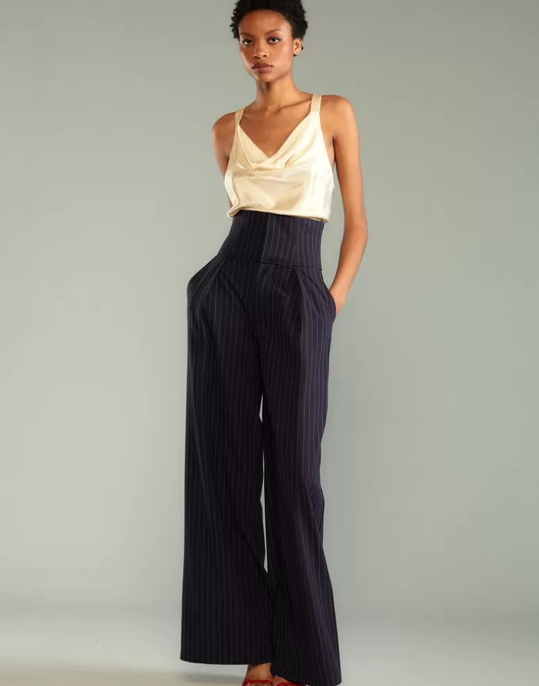 Cynthia Rowley Pinstripe Corset Waist Pants