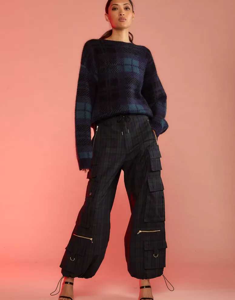 Cynthia Rowley Plaid Cargo Pants