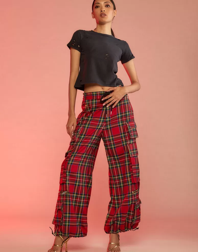 Cynthia Rowley Plaid Cargo Pants