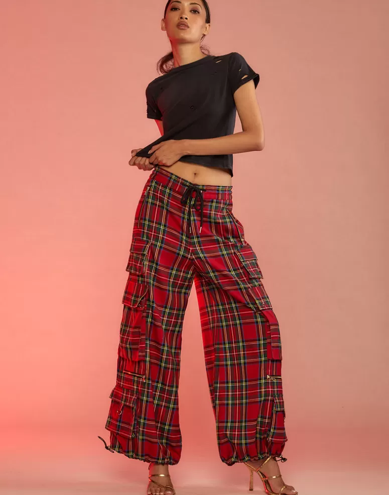 Cynthia Rowley Plaid Cargo Pants