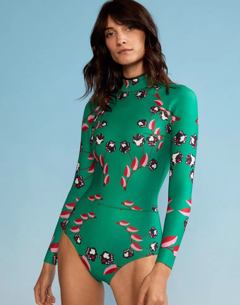 Cynthia Rowley Vine Floral High Cut Wetsuit