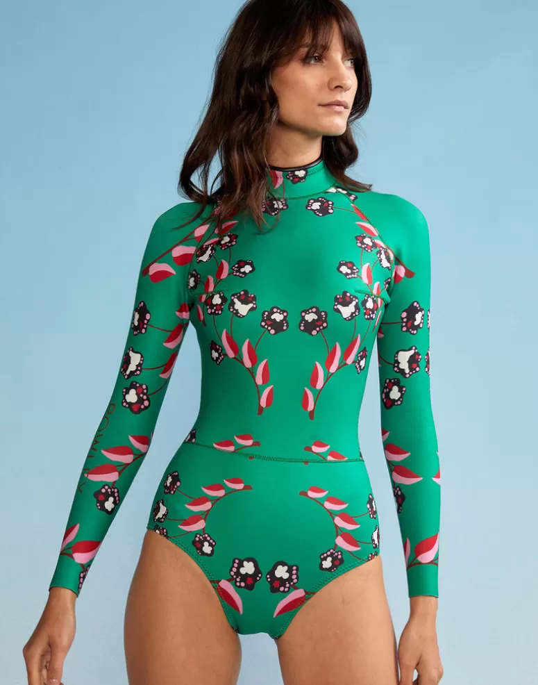 Cynthia Rowley Vine Floral High Cut Wetsuit